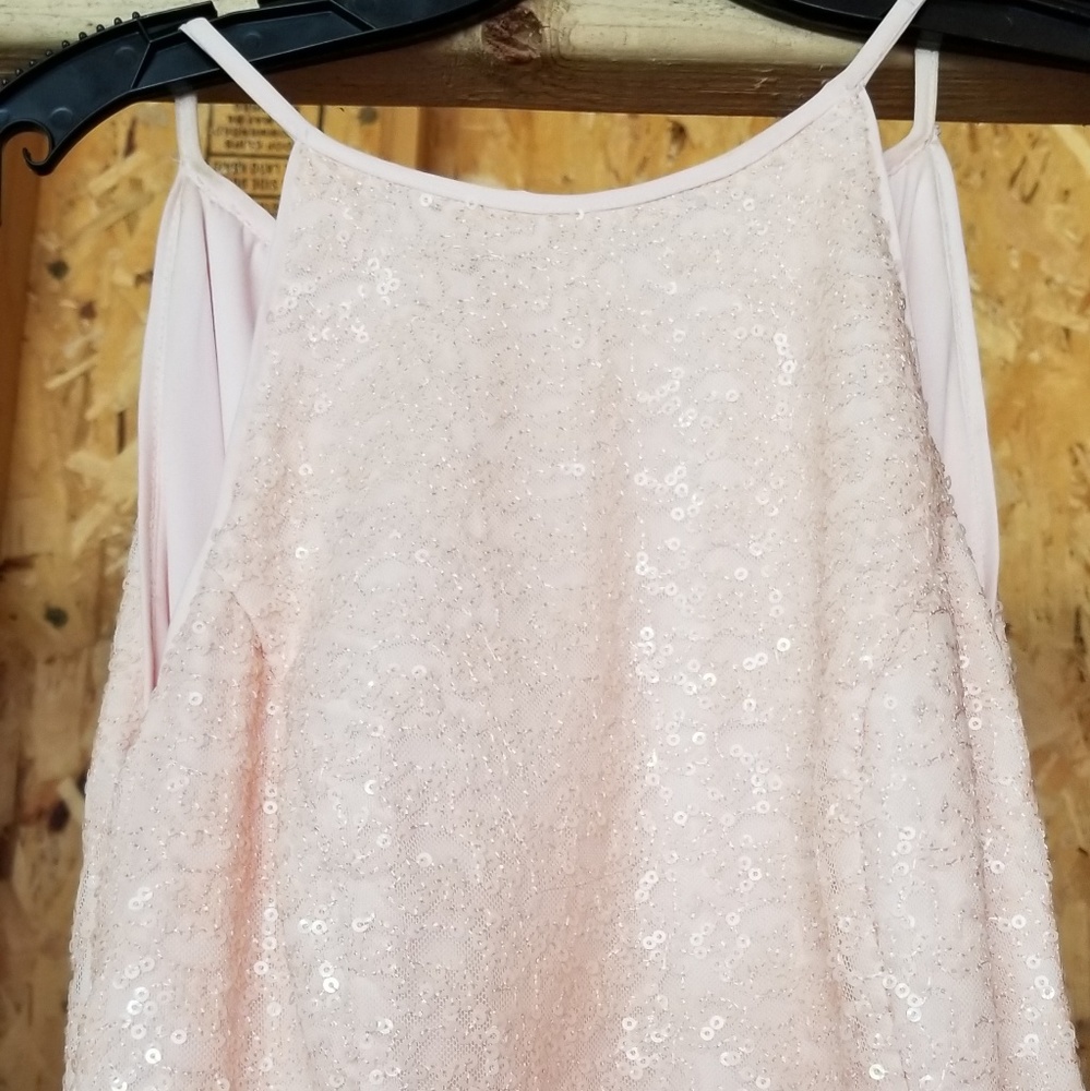 Bill Levkoff halter open bck spaghetti strap dress